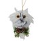 NorthLight 34314316 6 in. White Owl with Pinecones &#x26; Berries Christmas Ornament